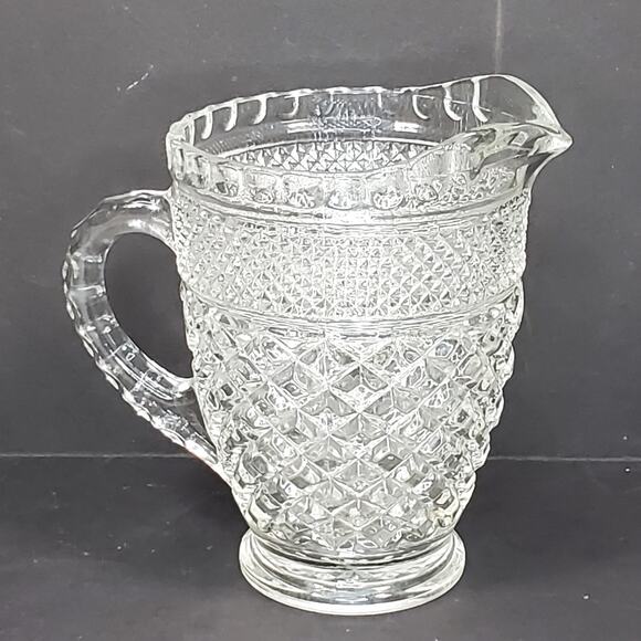 Vtg Anchor Hocking Wexford Diammond Cut Juice Pitcher MCM Tableware - Picture 5 of 9